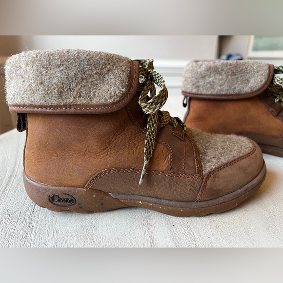 Chaco Women's Barbary Pinecone Leather Wool Hiking Boots Size 6.5‎ - Picture 4 of 13